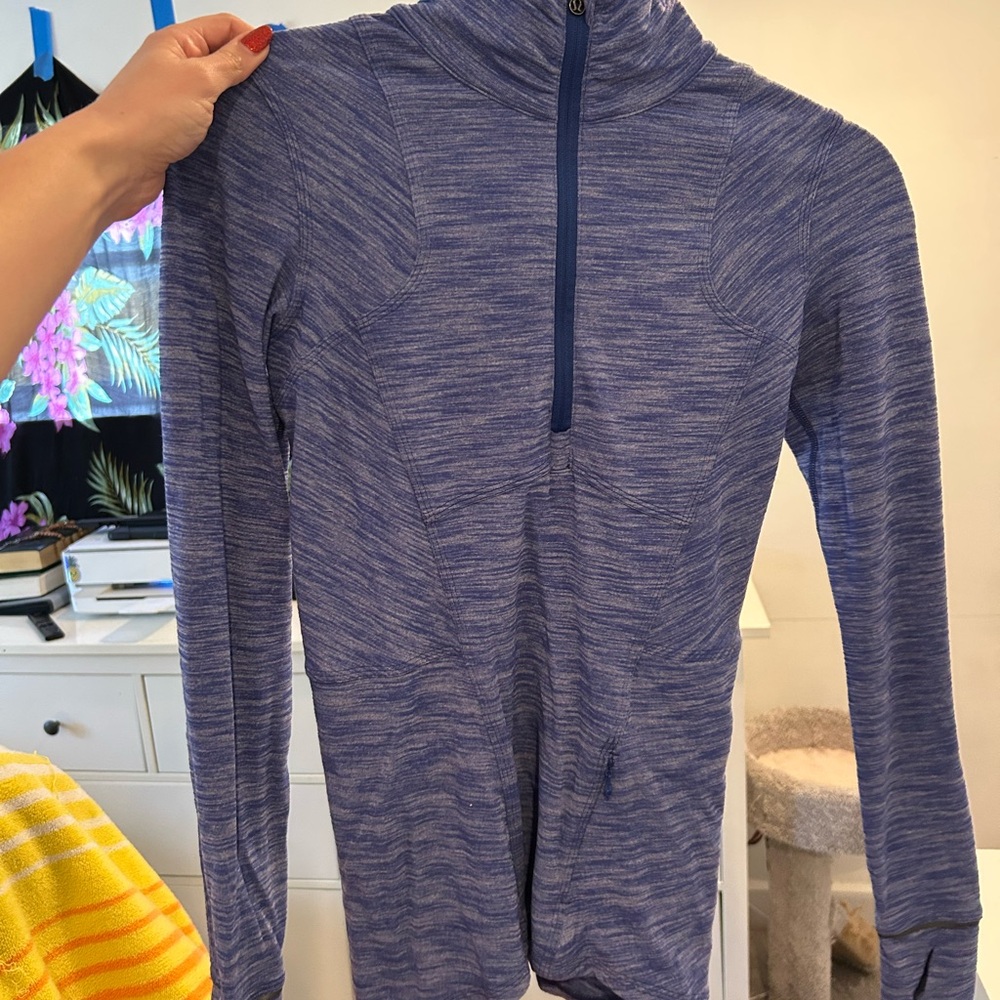 Lululemon Athletica Heathered Blue Half-Zip Pullover